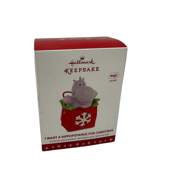 Hallmark Ornament I Want A Hippopotamus for Christmas Magic Sound NIB 2016 - Picture 1 of 6